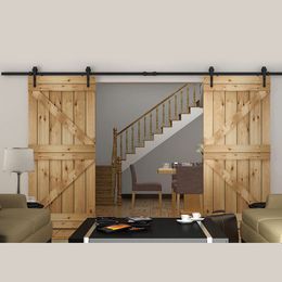 Rustic Steel Black Arrow Stylish Antique Double Wooden Sliding Barn Door Hardware Interior American Sliding Barn Door Track Kit