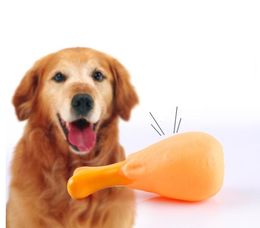 Funny rubber pet toy Chicken legs squeaky dog toy puppy sound shrilling chicken legs interactive dogs cat chew toy teeth cleaning drumstick