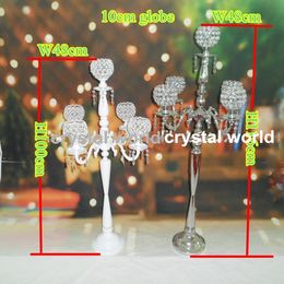 Hot sale wedding crystal candelabra 09flower bowl wedding candelabra.crystal wedding