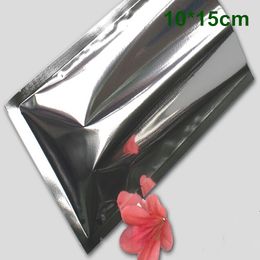 10*15cm (3.9*5.9") 100Pcs/Lot Open Top Silver Aluminium Foil Plastic Packing Bag Vacuum Pouches Heat Seal Bag Food Storage Package Pack Bags