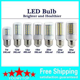 SMD 5730 E27 LED Lamp 7W 12W 15W 18W 20W 25W 30W 5730SMD LED Lights Corn Led Bulb chandelier lighting