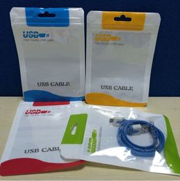 Zipper Plastic OPP poly Bag USB charger data sync cable audio earphone For iPhone 14 15 Pro Max Plus Samsung Galaxy S8 S9 Plus
