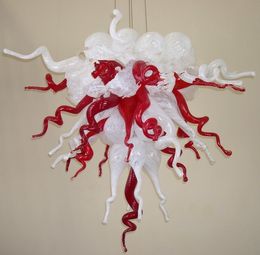 Lamps Modern Art Chandeliers Lighting LED Lights CE UL 100% Hand Blown Glass Chandelier Lamp in white and red