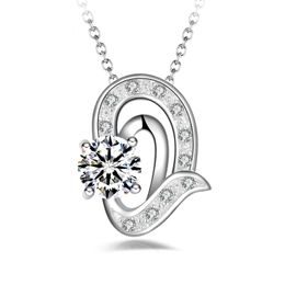 Free shipping fashion high quality 925 silver Angel Tears White diamond Jewellery 925 silver necklace Valentine's Day holiday gifts hot 1664