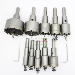 Free shipping New 10pcs Tungsten Carbide Tip TCT Hole Saw Drill Bit Set Stainless Steel Metal Drilling Alloy 16-50mm