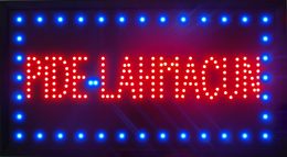 2015 Ultra Bright LED Neon Light Animated PIDE LAHMACUN signs eye-catching slogans semi-outdoor size 48cm*25cm Free shipping