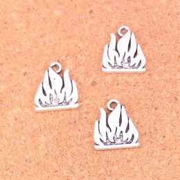 57pcs Antique Silver Plated fire Charms Pendants for European Bracelet Jewellery Making DIY Handmade 15*18mm