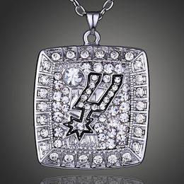 2015 Summer style Fashion Jewelry.N.B.A.Spurs Basketball Championship Pendant Sport Necklace For Men Fans Loves Jewellery