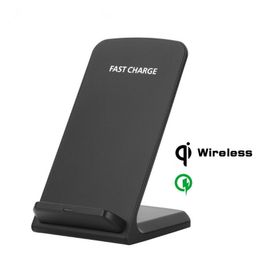 Qi Wireless Charger Fast 2 Coil Wireless Charging Stand Pad Phone Holder for iphone X 8plus Samsung Note 8 S8 S7 all Qi-enabled Smartphones