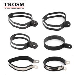 TKOSM 1pcs Diameter 100mm Carbon Fiber Holder Clamp Fixed Ring Support Bracket for Motorcycle Exhaust Pipe Muffler Escape