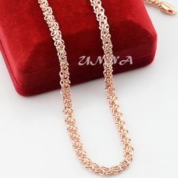 -Großhandels-5mm 20inch 24inch Mens Womens Zubehör Solid 18K Rose Gold Filled Gliederkette Halskette Schmuck Mode NEU