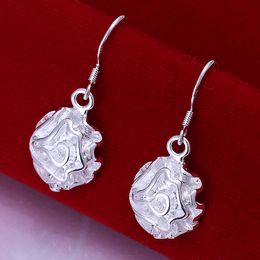 Fashion Pretty Explosion models in Europe and America Fashion Shine Rose 925 Silver Earrings silver earrings 1120