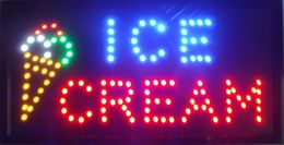direct selling Graphics 15mm semi-outdoor Ultra Bright flashing 10*19 Inch business ice cream store led sign