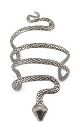 European Unisex Jewelry Vintage Style Silver Alloy Snake Shape Open Bangle Cuff Bracelet Armlet Hot Sale