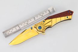 FREE SHIPPING 8.5''New 440 BLADE ALL STEEL Handle FAST OPENING Line Lock Pocket Folding Knife BR368