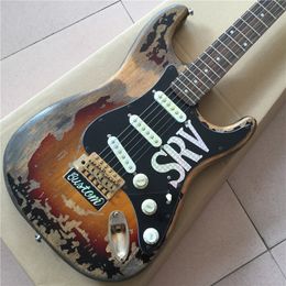 Hot Handwork Aged Relic Electric Guitar in sunburst Color, Aged guitar parts, Vintage guitarra ,new handmade remains guitar