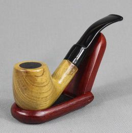 Wholesale hot sell Smoking Accessories Bending Type green Macassar Ebony tobacco pipes 9mm filter element 1346