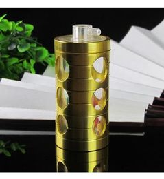 Small metal pot, high-12CM width is 4.5CM, Colour random delivery, wholesale glass hookah bong, free shipping, large better,