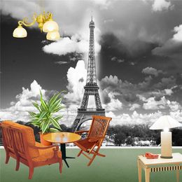 3D Wallpaper Paris Tower Stereo Rome Customs Murals Photo Backdrop Wall Decors
