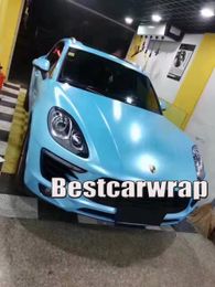 Sky Blue Matte Metallic Vinyl Wrap Car Wap 1080 Series Covering film With Air bubble Free Luxury Truck Coating size 1.52x20m/Roll 4.98x66ft