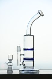 Real Picture glass water pipes glass bongs with two honeycomb percs with 18.8mm glass joint glass bowl