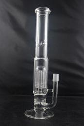 Honeycomb and Tree Arm Disk Glass Bongs Straight Tube Water Bong with Ice Catcher 18mm male joint Come with Dome Nail Bowl