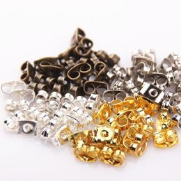 1000pcs/bag 6mm Earrings Back Stoppers ear Plugging Blocked Jewellery Making DIY Accessories plastic clear white