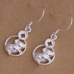 Fashion (Jewelry Manufacturer) 40 pcs a lot Mouse earrings 925 sterling silver jewelry factory price Fashion Shine Earrings