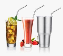 Free Shipping 1 Pc Bend Or Straight Stainless Steel Drinking Straws Reusable Unfolded Metal Kitchen Hot
