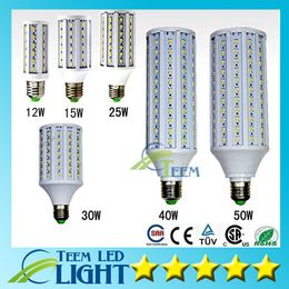 DHL Ultra bright Led Corn light E27 E14 B22 SMD 5630 85-265V 12W 15W 25W 30W 40W 50W 4500LM LED bulb Lighting Lamp