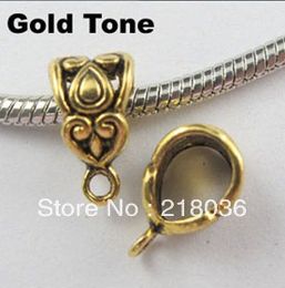 -100 Unids Antiqued Gold Tone Heart Hole Charms Beads Conectores Colgantes 6mm DIY Para La Joyería Que Hace Hallazgos Pulseras DIY Hecho A Mano A705
