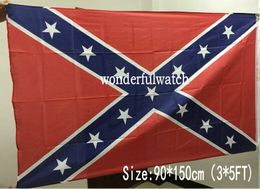 50pcs Confederate Rebel Flags Civil War Rebel Flag National High Quality Polyester Two Side Pirnted 3*5 Bettle Flags 150*90cm By DHL