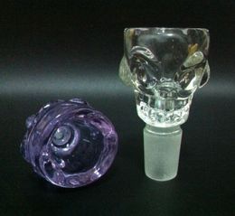 In stock! Skull Design Glass Bowl 18.8mm Six Colours 7mm thickness fit for Glass Ashcatcher Bongs and Glass bubblers