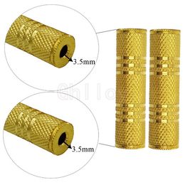 3.5mm Female to 3.5 mm Female F/F Audio Adapter Coupler Metal Gold Plated 500pcs