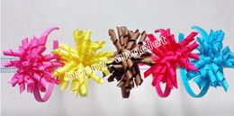 Hair Sticks barrettes korker bows flowers plastic headbands baby Curlies ribbon Hair hoop Girl's Corker Hair band 50pcs PD009