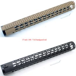 17" inch Extra Long LR-308 Ultralight Black/Tan Keymod Free Float Handguard Rail Picatinny Mount System