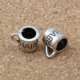100pcs Antique Silver Zinc Alloy 3D Baby Cup Charms Pendants For Jewellery Making Bracelet Necklace DIY Accessories 12x9mm