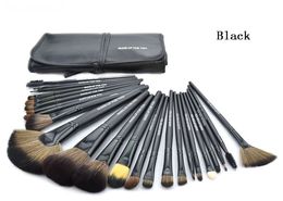 Professional Makeup Brushes Set 24pcs Portable Full Cosmetic Make up Brushes Tool Foundation Eyeshadow Lip brush with Bag Pink Black wood