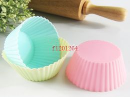 500pcs/lot Free Shipping Round shape Silicone Muffin Cases Cake Cupcake Liner Baking Mould Bakeware Maker Mould Tray Baking