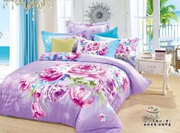 Wholesale Light Blue Purple Bright Colored Flower Peony Bedding Set Queen Size King Size Pure Cotton Bed Sheet Quilt Cover Pillow From Dropshipping Wholesale Light Blue Purple Bright Colored Flower Peony Bedding Set Queen Size King Size Pure Cotton Bed Sheet Quilt Cover Pillow From Dropshipping