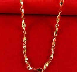 Fast Fine Jewellery Heavy Men 14k Yellow gold filled necklace GF Curb chain mens jewerlyes High quality necklace245N