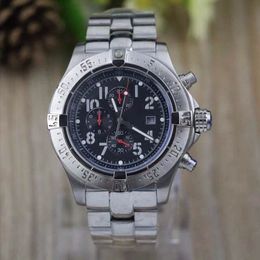 Mens white Date Quartz seawolf stainless steel Sport Chronograph Watch Men rubber belt Dive Wristwatch