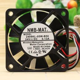 NMB 2406KL-05W-B50 6015 24V 6CM 0.13A 3 line small motor inverter cooling fan