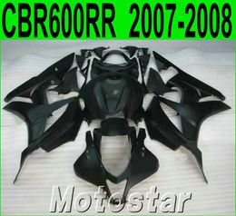 Customize motorcycle fairing kit for HONDA Injection molding CBR600RR 2007 2008 fairings CBR 600RR F5 07 08 all matte black set KQ70