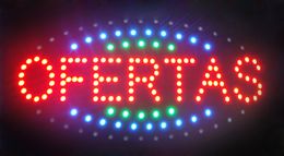 Super brightly Customised led light signs OFERTAS word eye-catching slogans semi-outdoor size 48cm*25cm Free Shipping