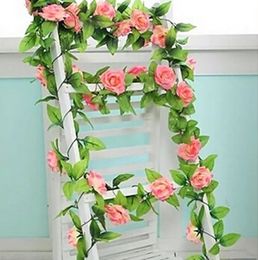 Artificial flowers simulation rattan vine roses decorative plastic flower vine pipe air conditioning pipe decorative wall stickers wounded i