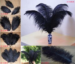 10Pcs/lot 35-40CM 14-16inch Black Ostrich Feathers Plume Centerpiece for Wedding Party Table Decoration free shipping