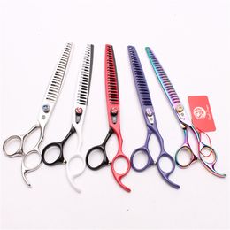 8" 22cm JP 440C Purple Dragon Professional Dogs Pets Hairdressing Shears Grooming Shears Thinning Scissors 24 Teeth Salon Style Tools Z4004