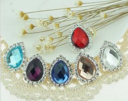 20pcs Teardrop Rhinestone Crystal Beads Button Flatback For Scrapbooking Craft DIY Hair Clip Accessories
