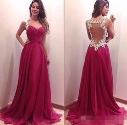 Evening Dresses Backless Party Dresses Cheap Dresses Evening Wear Sweetheart Dark Red Evening Gowns with Ivory Appliques